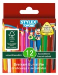 Creioane colorate Stylex- cutie 12 culori jumatati