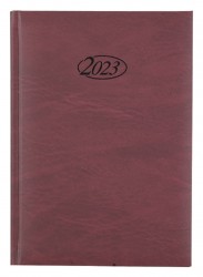 Agenda datata A5 2023 Stylex coperta buretata, 400 pagini, rosu bordo, limba germana