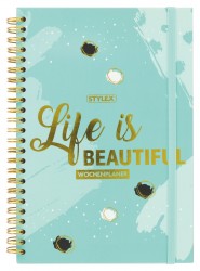Agenda nedatata Stylex Life is beautiful, planner saptamanal A5 cm, 54 file