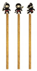 Set 3 creioane Ninja HB cu radiera Stylex