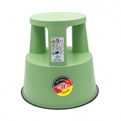 Taburet mobil din plastic pentru rafturi inalte Wedo Step Kickstool, 29x44 cm, verde pastel