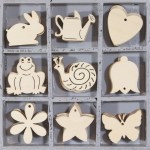 Cutie cu 45 forme decorative din lemn-animals 2