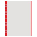 File de protectie  A4 din plastic margini rosii  -set 100 bucati