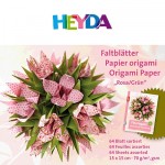 Hartie pentru origami roz/vernil 20 x20 cm
