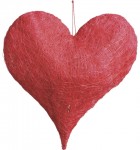 Inima rosie din fibra sisal-26 cm