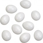 Set 10 oua albe din plastic 60 x 45 mm