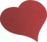 Set 20 cartoane lucioase rosii in forma de inima 4.5 cm x 4 cm