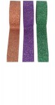 Set 3 benzi adezive cu glitter(sclipici) 15mmx 3 m-3 culori uni