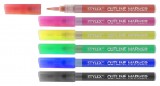 Set 6 markere Outline Stylex rezistente la apa cu contur colorat