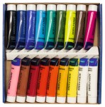 Set creativ complet de pictura cu acuarele acrilice Stylex 18 culori x 36ml , set 8 pensule si 3 panze