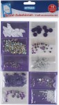 Set decorativ-10 tipuri de materiale-alb/violet